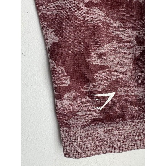 Gymshark Burgundy Camo Seamless High Waisted Workout Leggings Womens Size S - Picture 2 of 5